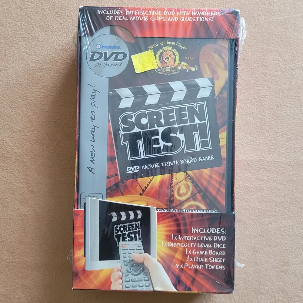 Vintage MGM Screen Test! DVD TV Movie Trivia Board Game 2004 New Sealed Box Y2K